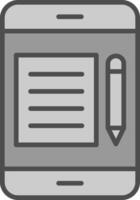 Mobile Phone Line Filled Greyscale Icon Design vector