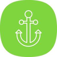 Anchor Line Curve Icon Design vector