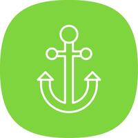 Anchor Line Curve Icon Design vector