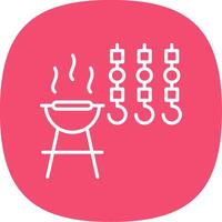 Bbq Line Curve Icon Design vector