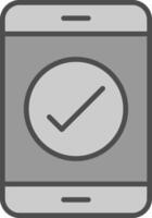 Phone Line Filled Greyscale Icon Design vector