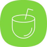 Coconut Drink Line Curve Icon Design vector