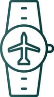 Airplane Mode Line Gradient Icon vector