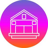 Barn Line Gradient Circle Icon vector