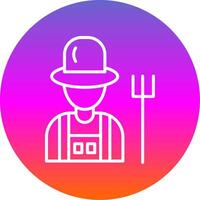 Farmer Male Line Gradient Circle Icon vector