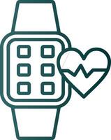 Heart Rate Line Gradient Icon vector