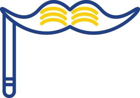 Moustache Line Two Colour Icon Design vector