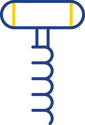 Corkscrew Line Two Colour Icon Design