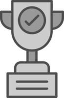 Trophy Line Filled Greyscale Icon Design vector