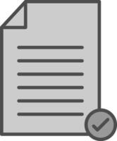 Approved Line Filled Greyscale Icon Design vector