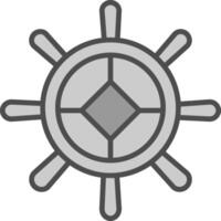 Helm Line Filled Greyscale Icon Design vector