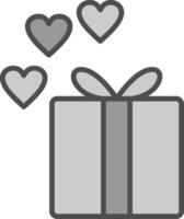 Gift Box Line Filled Greyscale Icon Design vector