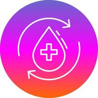 Purified Water Line Gradient Circle Icon vector