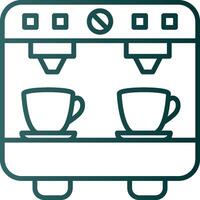 icono de gradiente de línea de máquina de café vector