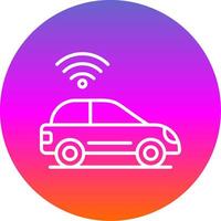 Smart Car Line Gradient Circle Icon vector