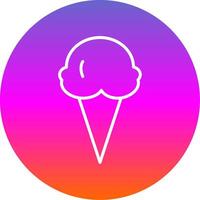 Ice Cream Line Gradient Circle Icon vector