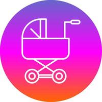 Baby Stroller Line Gradient Circle Icon vector