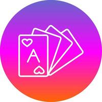 Card Deck Line Gradient Circle Icon vector