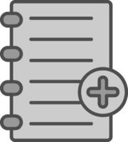 Document Line Filled Greyscale Icon Design vector