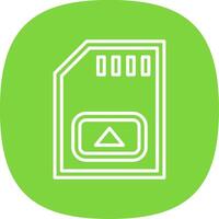 Memory Card Line Curve Icon Design vector