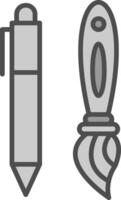 Pen Line Filled Greyscale Icon Design vector