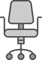 Chair Line Filled Greyscale Icon Design vector