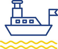 Ferry Line Two Colour Icon Design vector