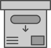 Archive Line Filled Greyscale Icon Design vector