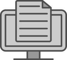 monitor Line Filled Greyscale Icon Design vector