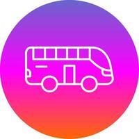 excursión autobús línea degradado circulo icono vector