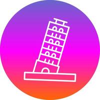 Pisa torre línea degradado circulo icono vector