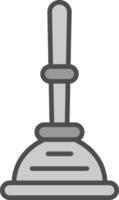 Plunger Line Filled Greyscale Icon Design vector