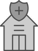 House Line Filled Greyscale Icon Design vector