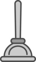 Plunger Line Filled Greyscale Icon Design vector