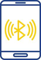 Bluetooth Line Two Colour Icon Design vector