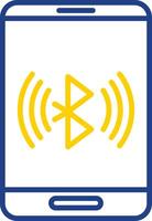 Bluetooth Line Two Colour Icon Design vector