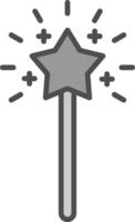 Magic Wand Line Filled Greyscale Icon Design vector