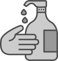 Hand Wash Line Filled Greyscale Icon Design vector