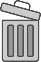 Trash Line Filled Greyscale Icon Design vector