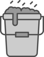 Bucket Line Filled Greyscale Icon Design vector