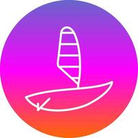 Windsurfing Line Gradient Circle Icon vector