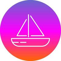 Sailing Boat Line Gradient Circle Icon vector