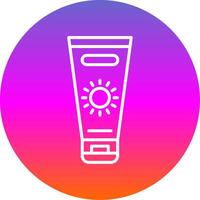 Sun Cream Line Gradient Circle Icon vector