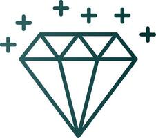 icono de degradado de línea de diamante vector