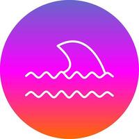 Ocean Waves Line Gradient Circle Icon vector