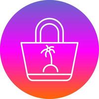 Beach Handbag Line Gradient Circle Icon vector