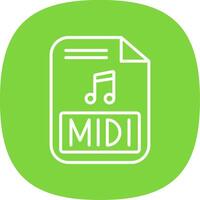 Midi Line Curve Icon Design vector