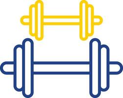 Dumbbell Line Two Colour Icon Design vector
