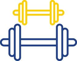 Dumbbell Line Two Colour Icon Design vector