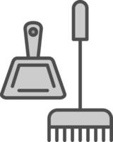 Broom Line Filled Greyscale Icon Design vector